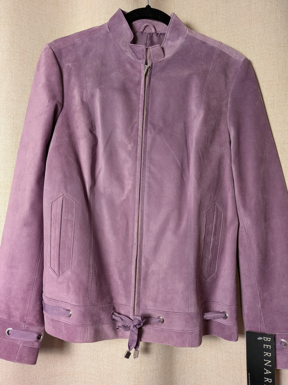 Bernardo Genuine Suede Leather Jacket NWT Dewberry Purple Moto Utility Medium
